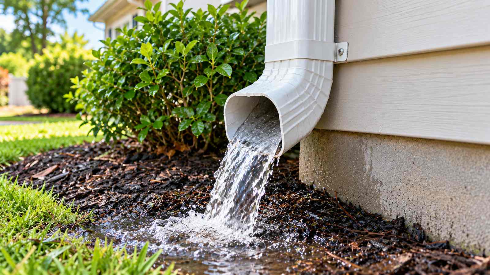 After downspout cleaning